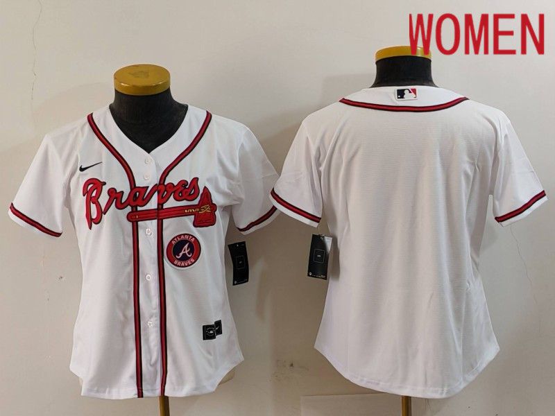 Women Atlanta Braves Blank White Game 2024 Nike MLB Jersey style 6